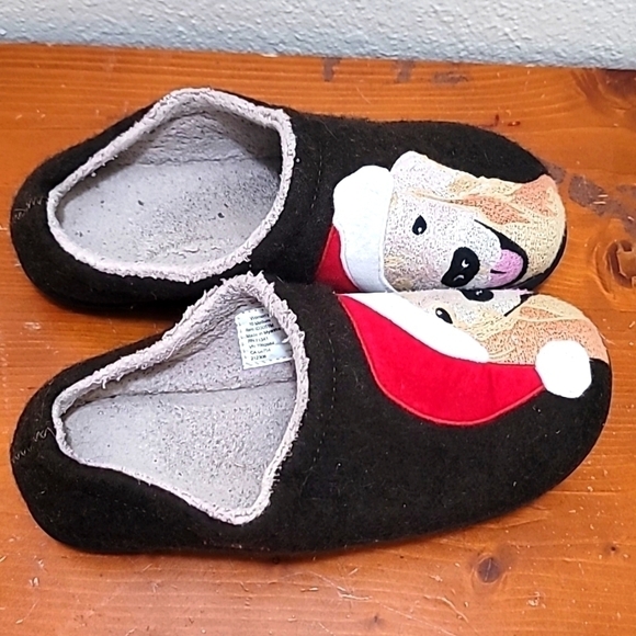 L.L.BEAN WOMEN'S DAYBREAK SCUFFS GOLDEN RETRIEVER DOG SANTA HAT WOOL SLIPPER 10 - Picture 2 of 9
